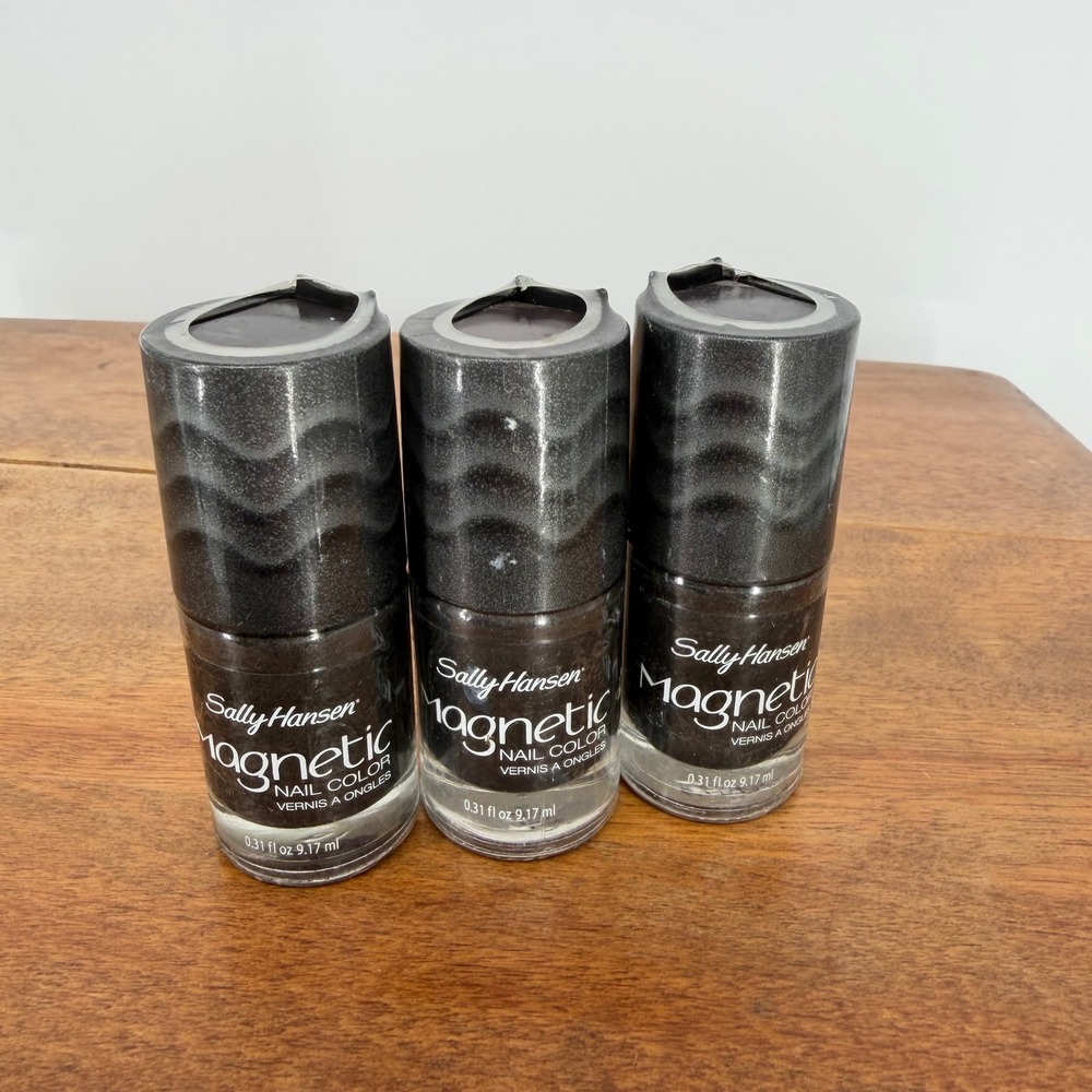 Sally Hansen Magnetic Nail Color 0.31oz Graphite‎ Gravity Lot of 3 908 NEW